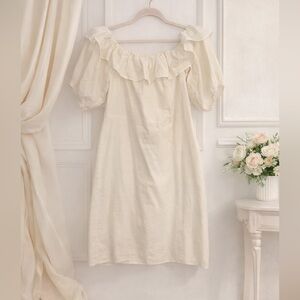 H&M Cream Off-Shoulder Dress